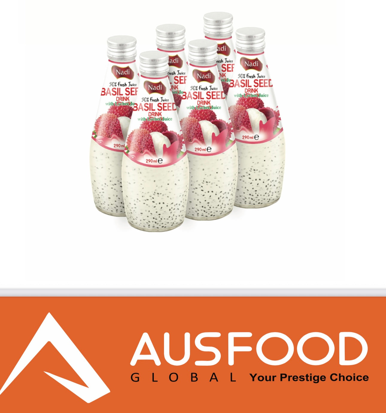 Basil seed drink with lychee juice 6 pack