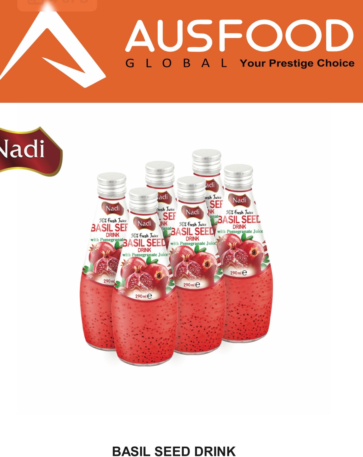 Pomegranate basil seed drink 6 pack