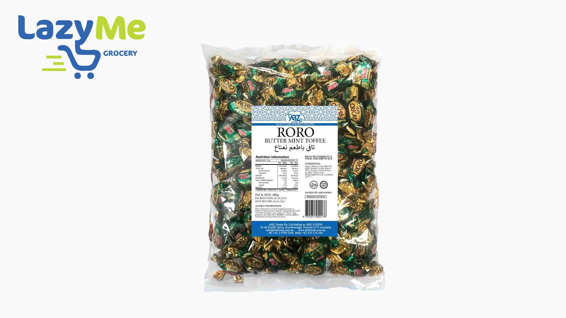 Caramel and mint Toffee 900g